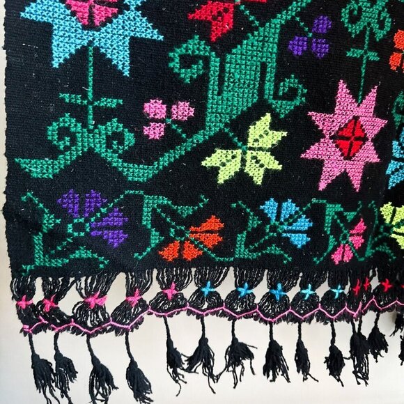 Vintage Colourful Embroidered Poncho Cape - Picture 3 of 8